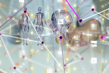 digital medical futuristic interface 3D rendering - 3d
