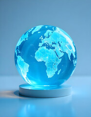 globe on blue background