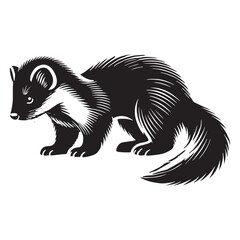 Minimalistic Marten silhouette for modern digital designs - Marten black vector