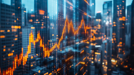dynamic digital stock market trading scene featuring a rising graph, illuminated financial data, and market trends visualizations, symbolizing the fast-paced chaos and opportunity in modern investing