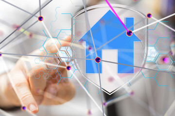 iot home Telecommunication network and wireless mobile internet - 3d