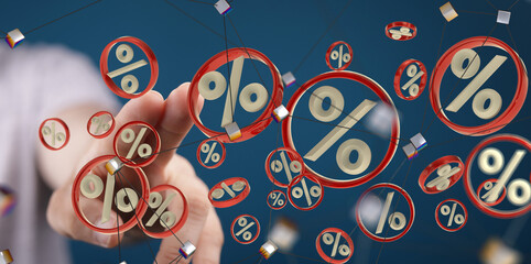 Blurred sale background percent 3d