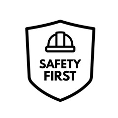 safety first, health and safety signage, - vector illustration