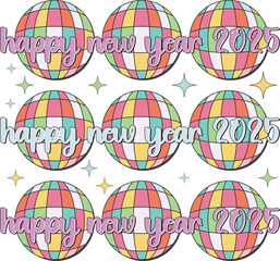 Retro New Year 2025, Happy New Year 2025, New Year PNG, New Year SVG, Sublimation Design Bundle, Vintage New Year, Countdown to 2025, New Year Clipart, Festive Graphics, Holiday Sublimation, Retro Par