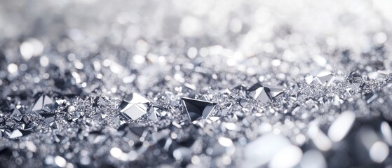 Obraz premium Silver Crystals: A Sparkling Macro View