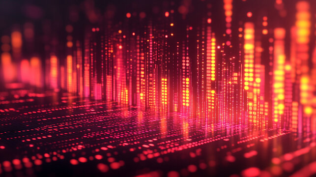 dynamic data technology background showcasing big data visualization and the flow of information, symbolizing the interconnectedness of data, code, and digital transformation in a matrix-style design