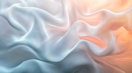 Obraz premium Soft flowing fabric showcases delicate gradients of blue and pea