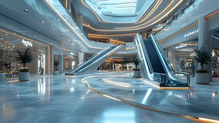Obraz premium Modern Luxury Shopping Mall Interior Design
