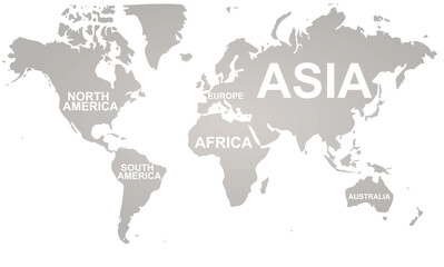 World map outline. vector illustration