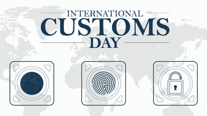 International customs day template. January 26th International Customs Day template, banner.