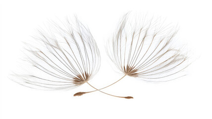 A macro shot of dandelion seeds poised to blow in the wind, showcasing their intricate textures and delicate structure, creating a whimsical and airy atmosphere that evokes a sense of freedom.