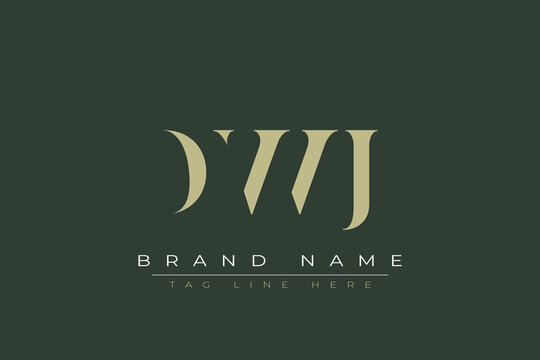 DWJ abstract letter logo design. This logo is designed by three abstract letters. 