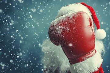 Boxing day shopping creative idea with Santa clause boxing glove 
