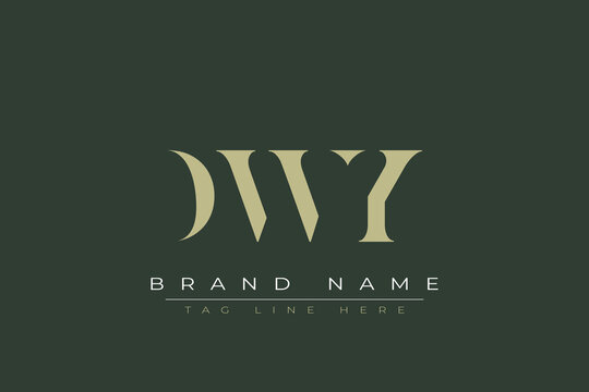 DWY abstract letter logo design. This logo is designed by three abstract letters. 