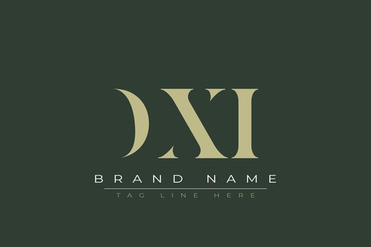 DXI abstract letter logo design. This logo is designed by three abstract letters. 