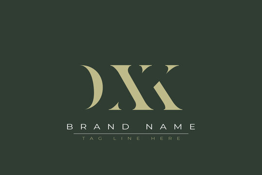 DXK abstract letter logo design. This logo is designed by three abstract letters. 