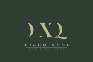 DXQ abstract letter logo design. This logo is designed by three abstract letters. 