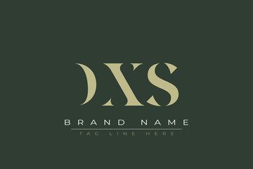 DXS abstract letter logo design. This logo is designed by three abstract letters. 