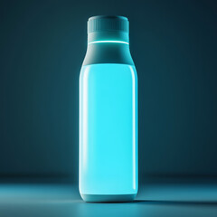 Naklejka premium glowing water bottle with digital hydration indicator, perfect for fitness enthusiasts