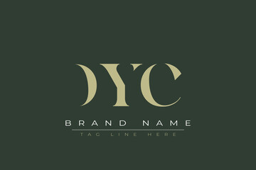 DYC abstract letter logo design. This logo is designed by three abstract letters. 