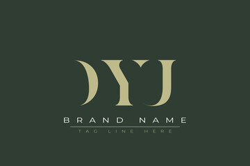 DYU abstract letter logo design. This logo is designed by three abstract letters. 