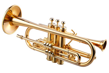 Obraz premium golden trumpet isolated on white background