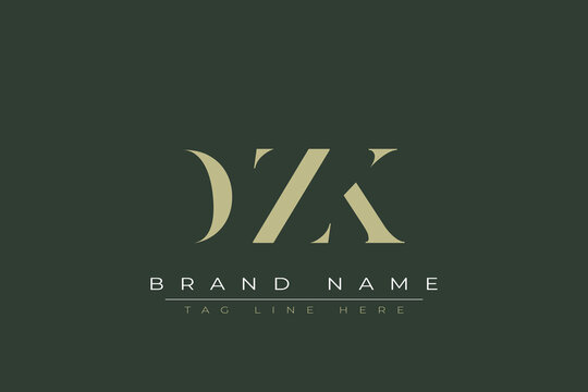 DZK abstract letter logo design. This logo is designed by three abstract letters. 
