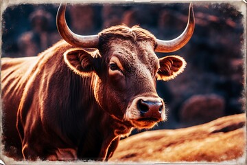 Naklejka premium portrait of a cow