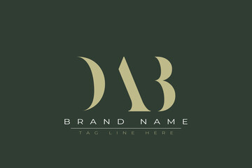 DAB abstract letter logo design. This logo is designed by three abstract letters. 