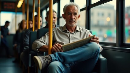 Man sat on a bus
