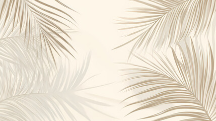 Neutral background with palm frond shadows , nature, palm tree, minimalistic, tropical, tranquil, serene, shadows, subtle. Frond. Illustration
