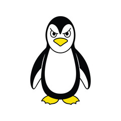 Angry Cartoon Penguin - Cute and Fierce Character Vector Design
