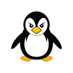 Angry Cartoon Penguin - Cute and Fierce Character Vector Design