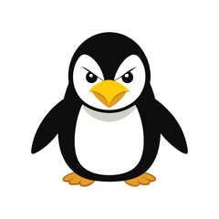 Angry Cartoon Penguin - Cute and Fierce Character Vector Design