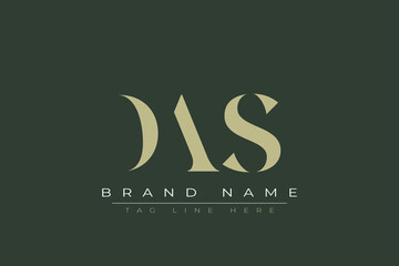 DAS abstract letter logo design. This logo is designed by three abstract letters. 
