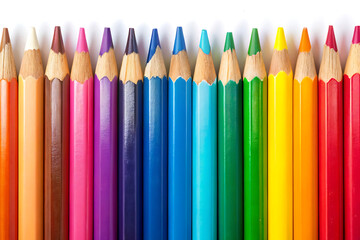 color pencils isolated on white background