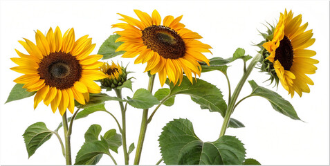 sunflowers isolated on tranparent background,