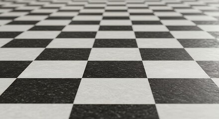 Empty checkered table backdrop 3d illustration image.
