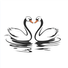 Obraz premium swans on the lake