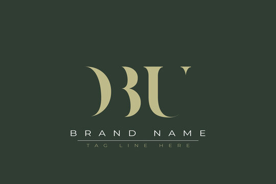DBU abstract letter logo design. This logo is designed by three abstract letters. 