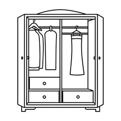 Editable Closet Outline Vector Graphic