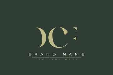DCF abstract letter logo design. This logo is designed by three abstract letters. 