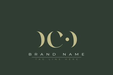 DCO abstract letter logo design. This logo is designed by three abstract letters. 