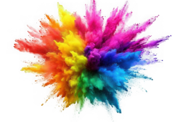 Colorful rainbow holi paint splash, color powder explosion, AI generated image
