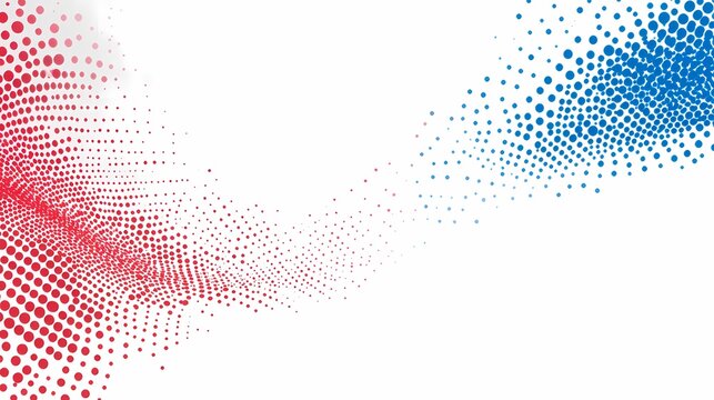 Official abstract technology background design with blue and red dots on a white backdrop for business presentation