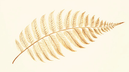 A delicate fern frond with intricate venation and soft delicate edges, botanical, leaf texture, foliage, plant, greenery. Frond. Illustration