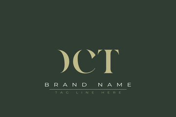 DCT abstract letter logo design. This logo is designed by three abstract letters. 
