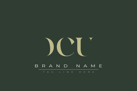 DCU abstract letter logo design. This logo is designed by three abstract letters. 