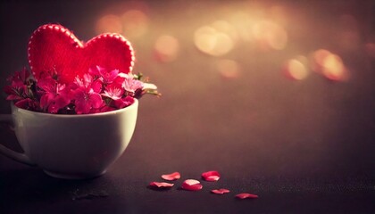 tasse avec bokeh saint valentin carte Generated image