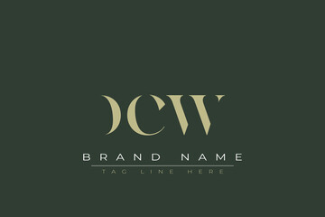 DCW abstract letter logo design. This logo is designed by three abstract letters. 